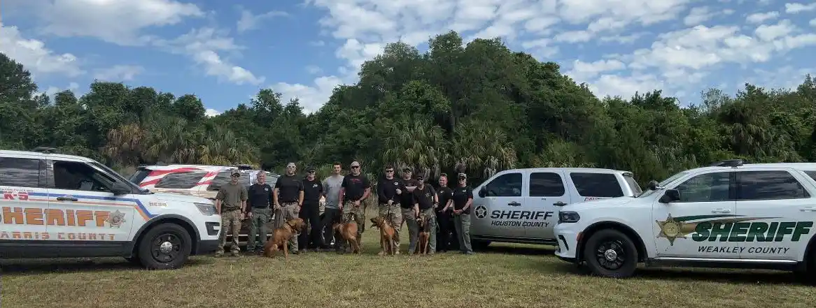 Various law enforcement agencies gather to attend training at Find-M Friends.